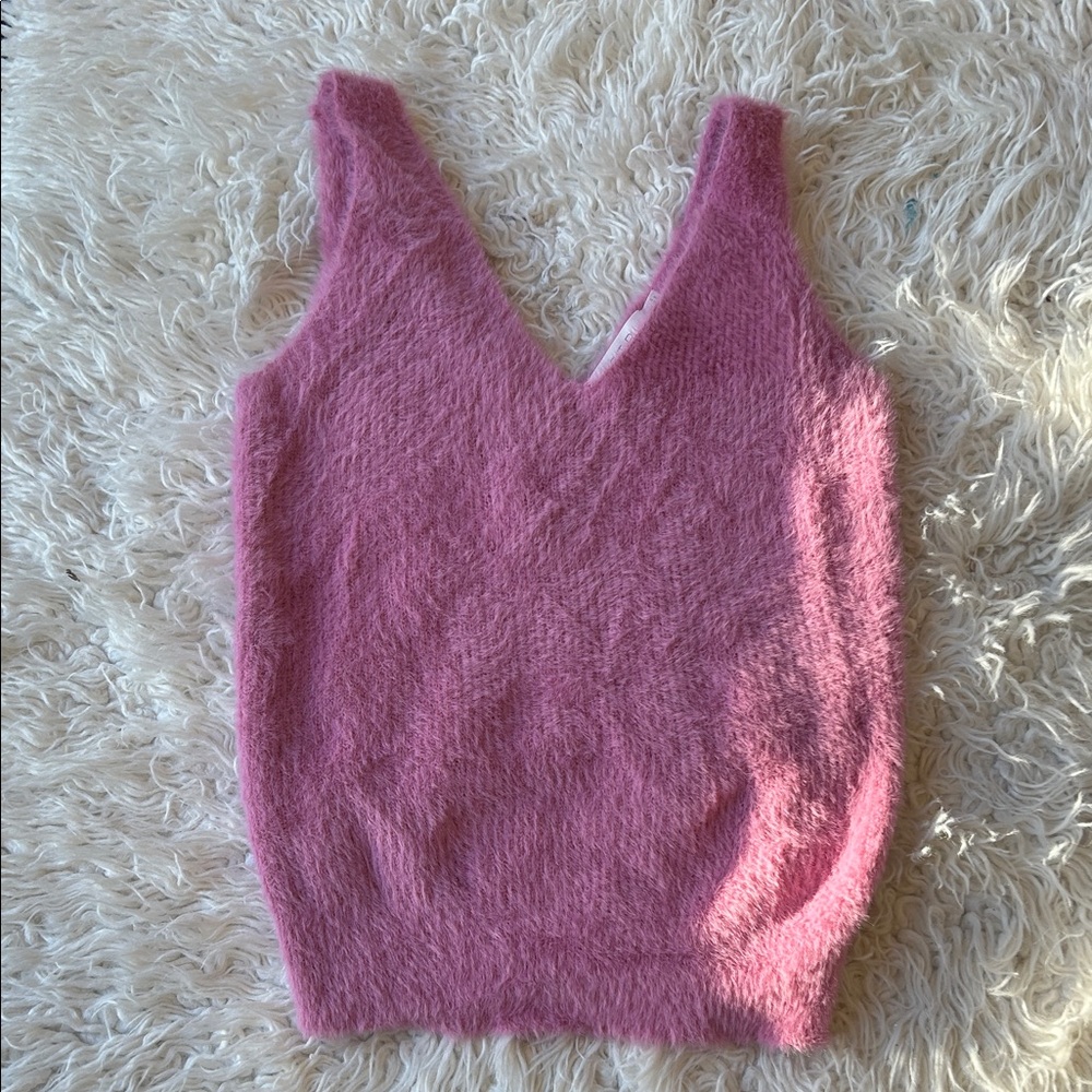 Astr Fuzzy Pink Tank Top